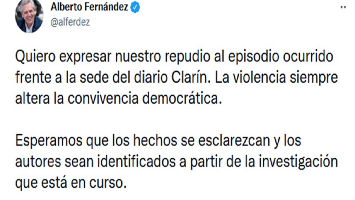 Alberto Fernández y el atentado a Clarín